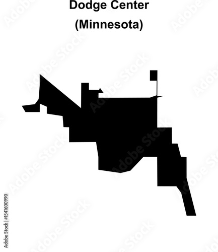 Dodge Center (Minnesota) blank outline map