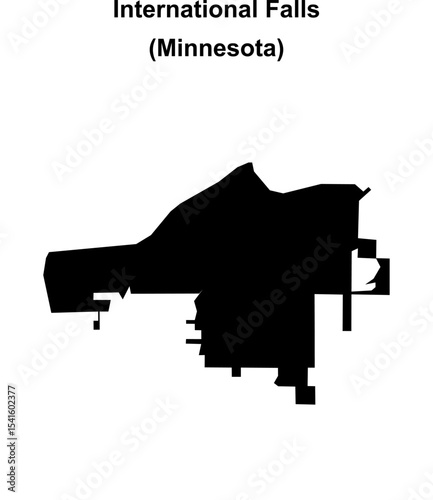 International Falls (Minnesota) blank outline map