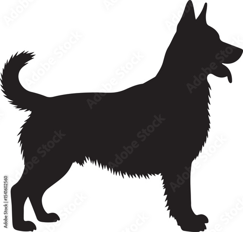 Black dog silhouette image for modern design use