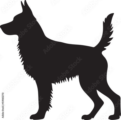 Pet silhouette side view illustration with clear breed shape