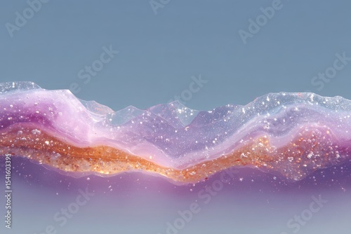 Abstract Resin Pour Painting with Pink Purple and Gold Swirls