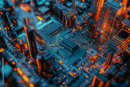 Wallpaper Mural 未来都市の回路網 ― テクノロジーで構築された都市景観 Torontodigital.ca