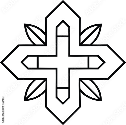 Outlined Hindu Swastika with spiritual and sacred meaning