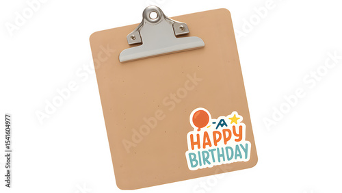 Clipboard Corner with Adhesive Sticker - Isolated Transparent Background PNG

