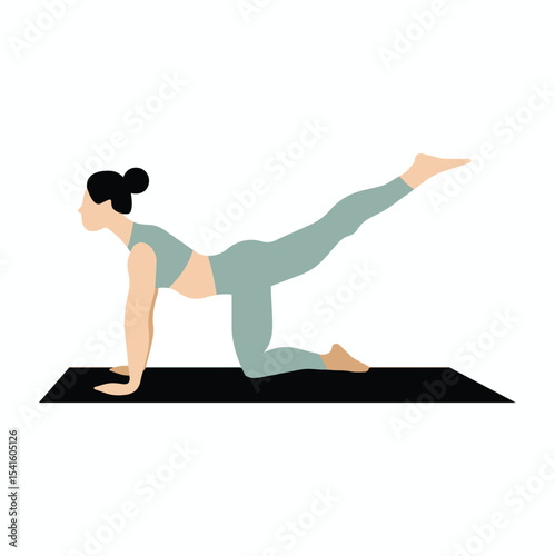 vector woman doing yoga