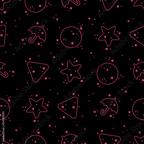 Seamless pattern of Korean candies dalgona or ppopgi with various shapes. Vector flat illustration