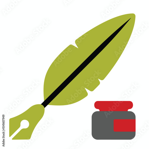 feather pen and inkwell