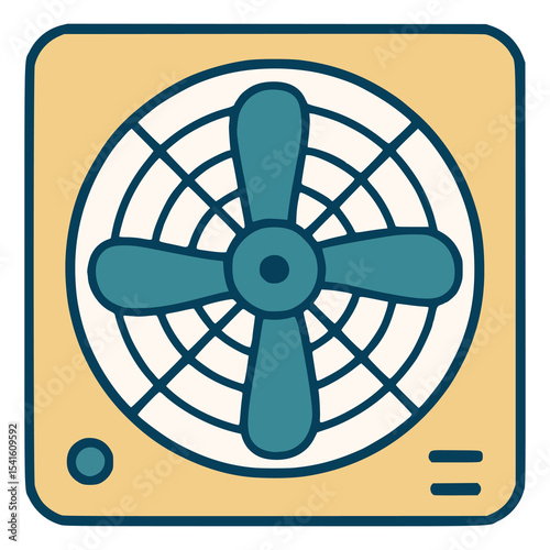 industrial fan cooling system flat color vector illustration template design
