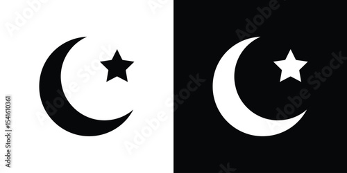 Islam star and crescent icon Vector scalable graphics