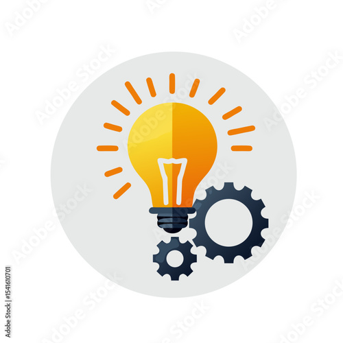Vector light bulb icon: Bright ideas meet precise mechanisms, creating the future right now.