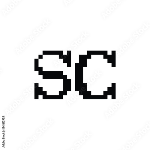 SC monogram logo design letter text name symbol monochrome logotype alphabet character simple logo
