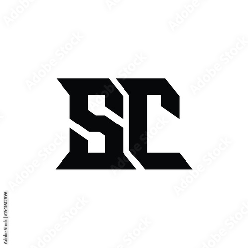 SC monogram logo design letter text name symbol monochrome logotype alphabet character simple logo