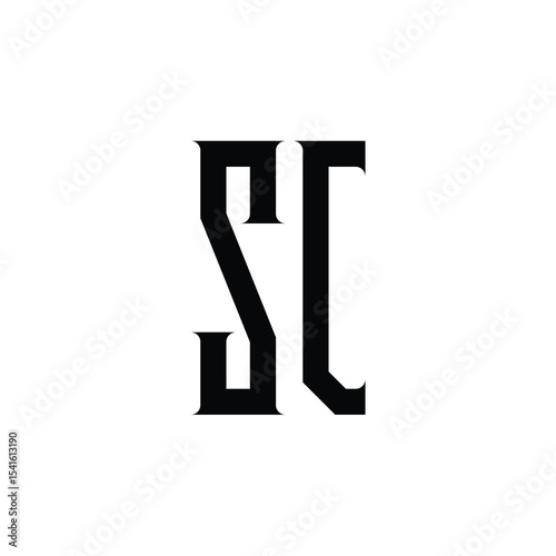 SC monogram logo design letter text name symbol monochrome logotype alphabet character simple logo