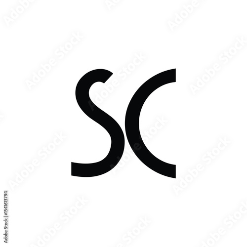 SC monogram logo design letter text name symbol monochrome logotype alphabet character simple logo