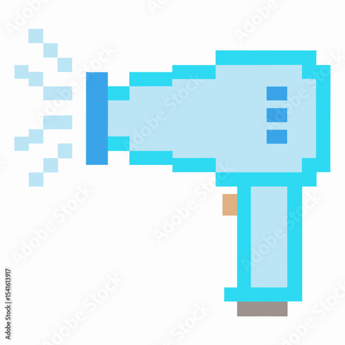 Pixel art blue megaphone emitting sound waves retro digital loudspeaker, communication and announcement symbol, isolated icon
