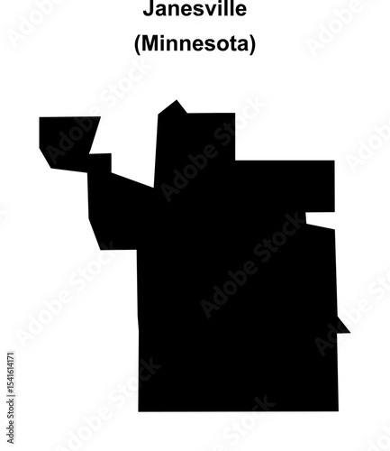 Janesville (Minnesota) blank outline map