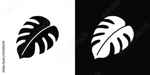 Monstera deliciosa plant leaf icon Vector scalable graphics