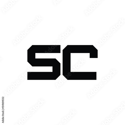 SC monogram logo design letter text name symbol monochrome logotype alphabet character simple logo