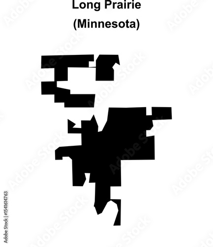 Long Prairie (Minnesota) blank outline map