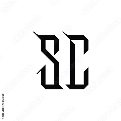SC monogram logo design letter text name symbol monochrome logotype alphabet character simple logo