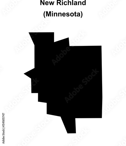 New Richland (Minnesota) blank outline map