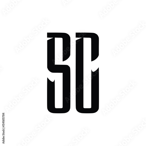 SC monogram logo design letter text name symbol monochrome logotype alphabet character simple logo