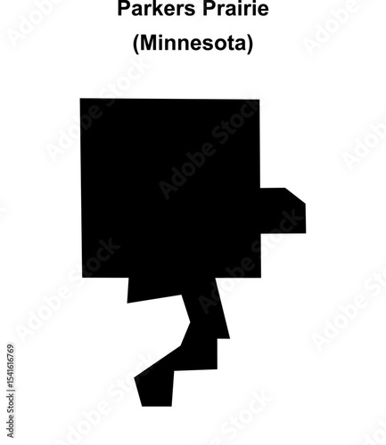 Parkers Prairie (Minnesota) blank outline map