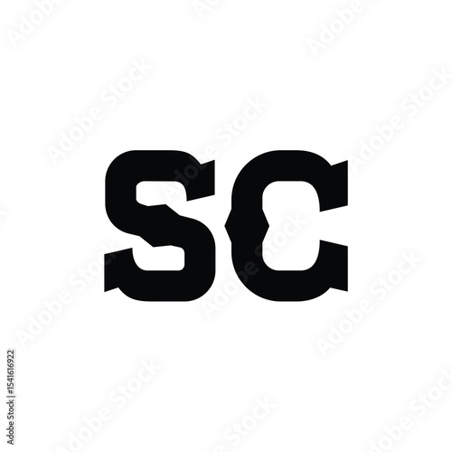SC monogram logo design letter text name symbol monochrome logotype alphabet character simple logo