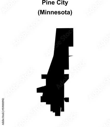 Pine City (Minnesota) blank outline map