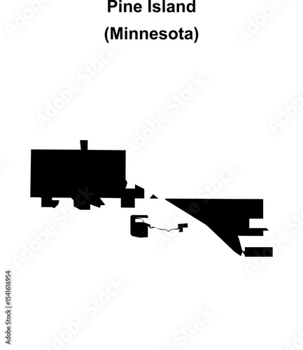 Pine Island (Minnesota) blank outline map