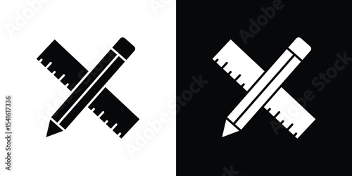 Pencil and ruler icon Vector scalable graphics