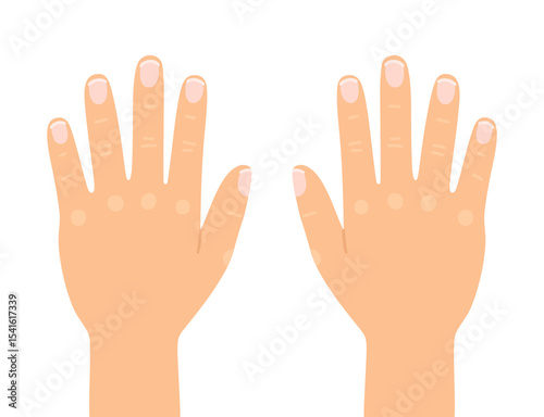 Human hands. Cartoon illustration of fingers. Vector design elements. 