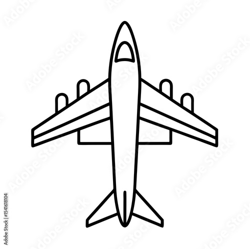 outline vector illustration of airplane