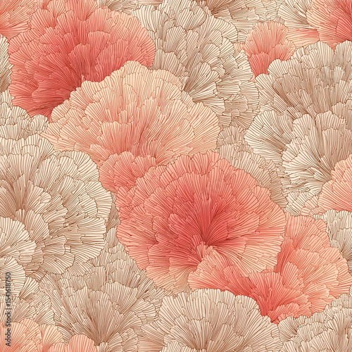 A seamless vector pattern of stylized coral shapes