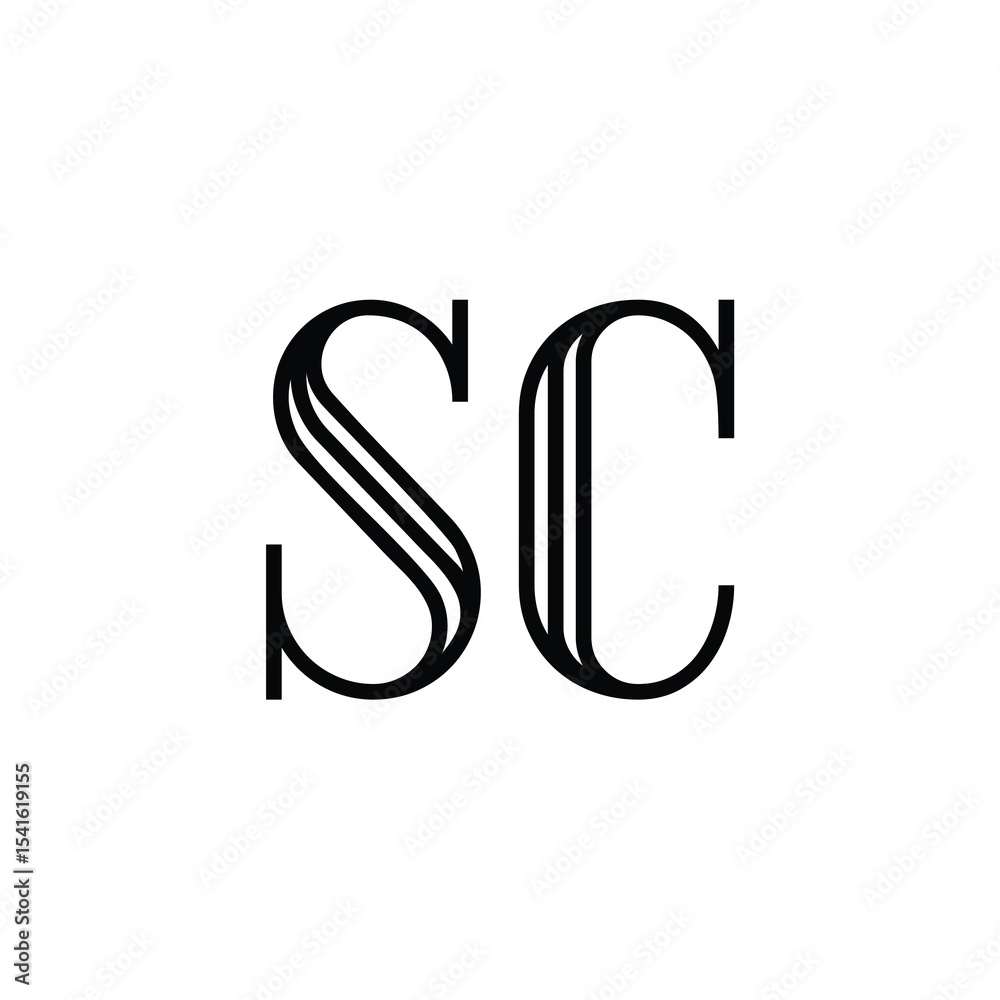 SC monogram logo design letter text name symbol monochrome logotype alphabet character simple logo SC monogram logo design letter text name symbol monochrome logotype alphabet character simple logo