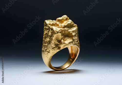 Elegant gold textured ring on dark background, jewelry and fashion accessory - Jewelry, Fashion, and Luxury Industry
