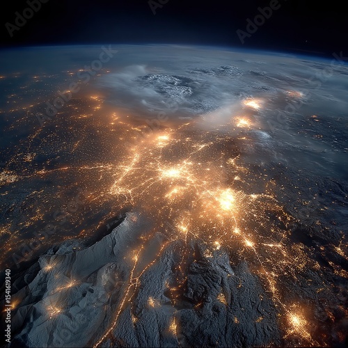 Aerial Night View of Urban Lights and Growth
