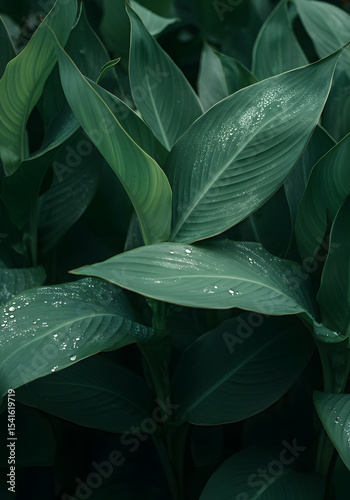 Close-up of lush green leaves, nature and plant texture - Nature, Environment, and Photography Industry

