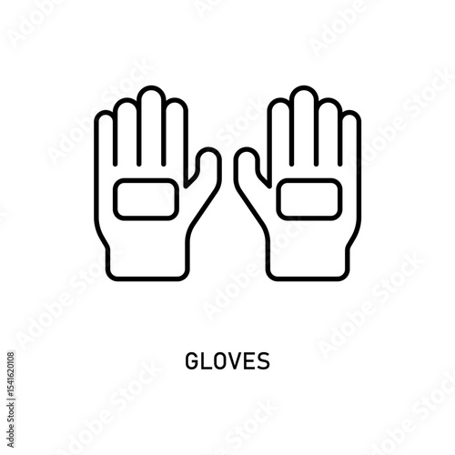 Icon a gloves, isolated against a clean background.