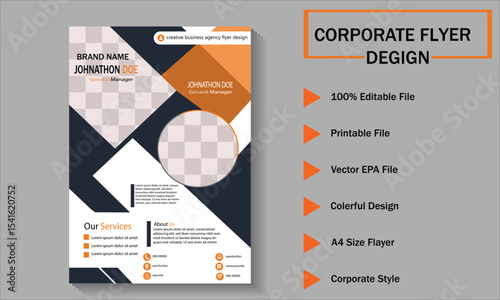 Corporate Style Flayer Design Editable Template