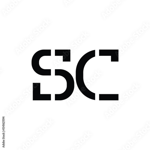 SC monogram logo design letter text name symbol monochrome logotype alphabet character simple logo