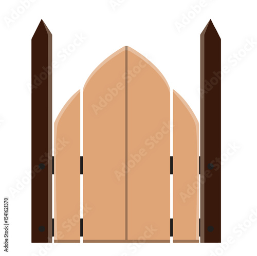 wooden house door vector