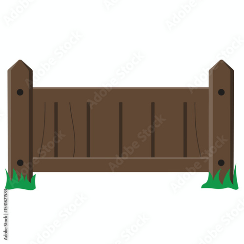 brown wooden house fence vector