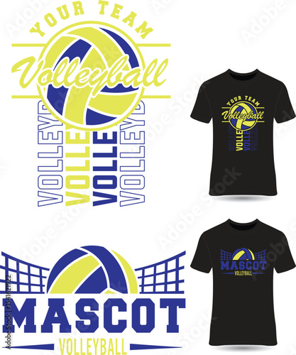 Volleyball T shirt Design Bundle, Vector Volleyball T shirt design