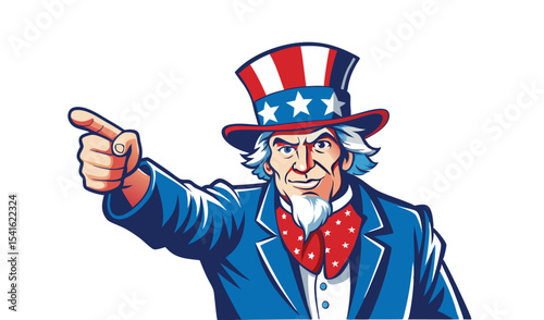 Uncle sam pointing patriotic illustration