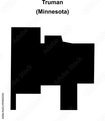 Truman (Minnesota) blank outline map
