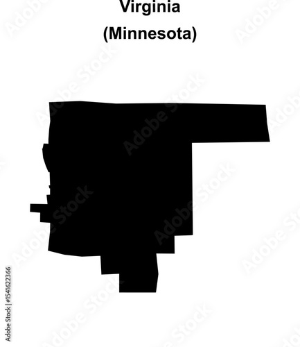 Virginia (Minnesota) blank outline map