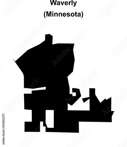 Waverly (Minnesota) blank outline map