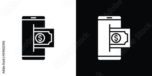 Send money smartphone icon Vector scalable graphics