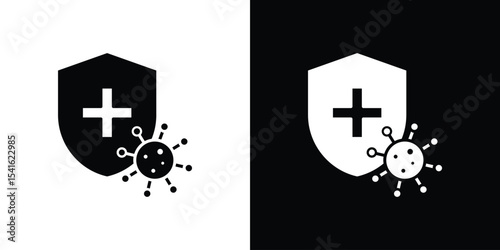 Shield virus icon Vector scalable graphics
